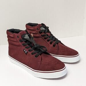 Harley Davidson Scott High Top Sneakers, Wine Suede, Men's 7.5 M